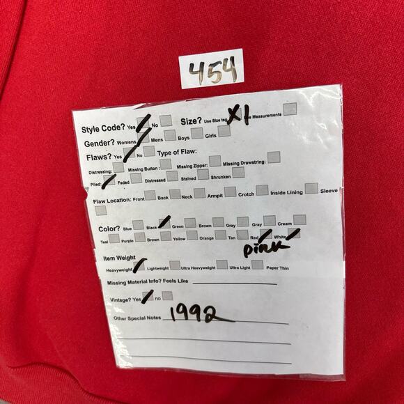 Vintage 1992 Tultex Red Womens XL Heart Teddy Bear West Virginia Sweatshirt - Picture 8 of 9